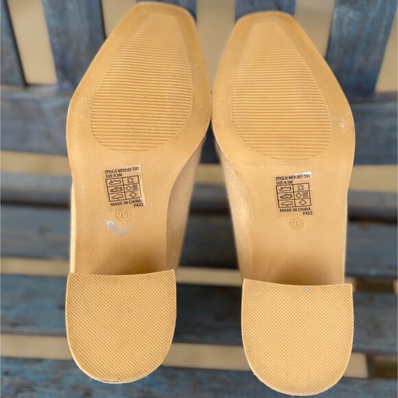 Joie Wevenly Womens Heeled Loafer 9.5M Tan Suede Block Heel Square Toe Slip-On - Picture 8 of 10